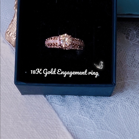 18K GP engagement stimulated Diamond ring